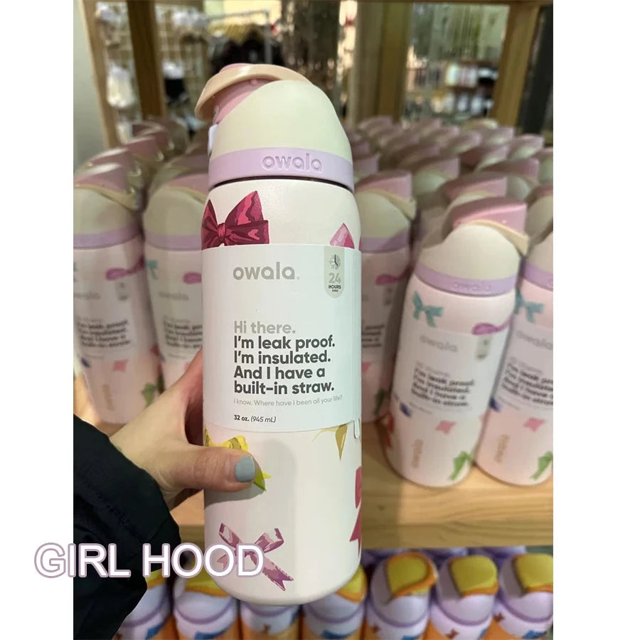 Owala Insulated Stainless Steel Water Bottle with Straw, GlowCart