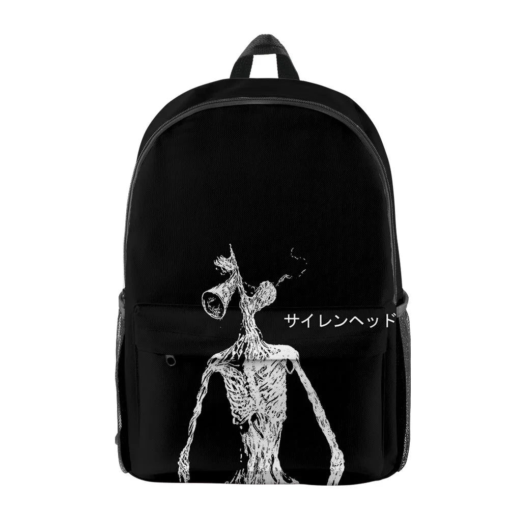 Trendy Youthful Horror Creepypasta Siren Head School Bags GlowCart
