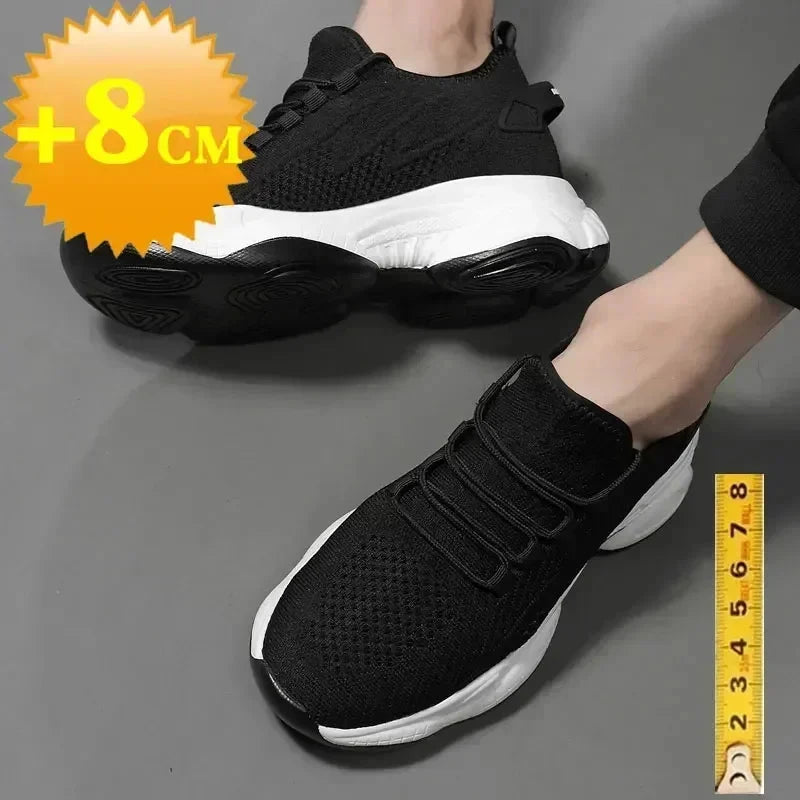 Increasing men sneakers casual heightening shoes 8cm height GlowCart