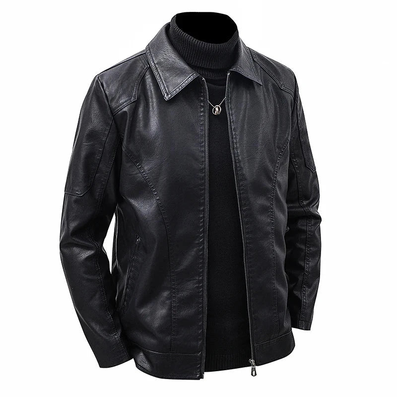 Spring and Autumn Soft Leather Jacket Men's Top Handsome GlowCart