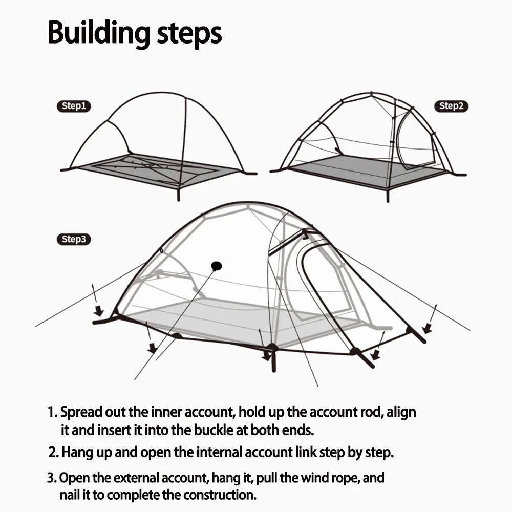 Naturehike Cloud Up Pro Camping Tent 2 Person Ultralight GlowCart