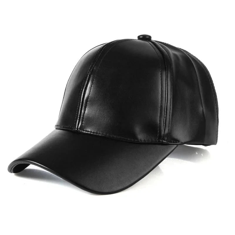 1PC Unisex Solid Men Women Baseball Cap PU Leather HIP HOP GlowCart