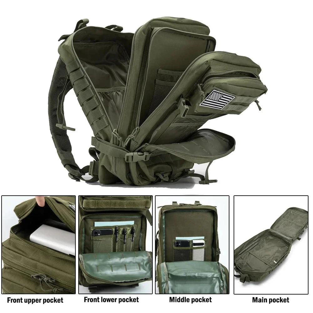 45L Tactical Backpack Large Capacity Outdoor Rucksack 3 Day GlowCart