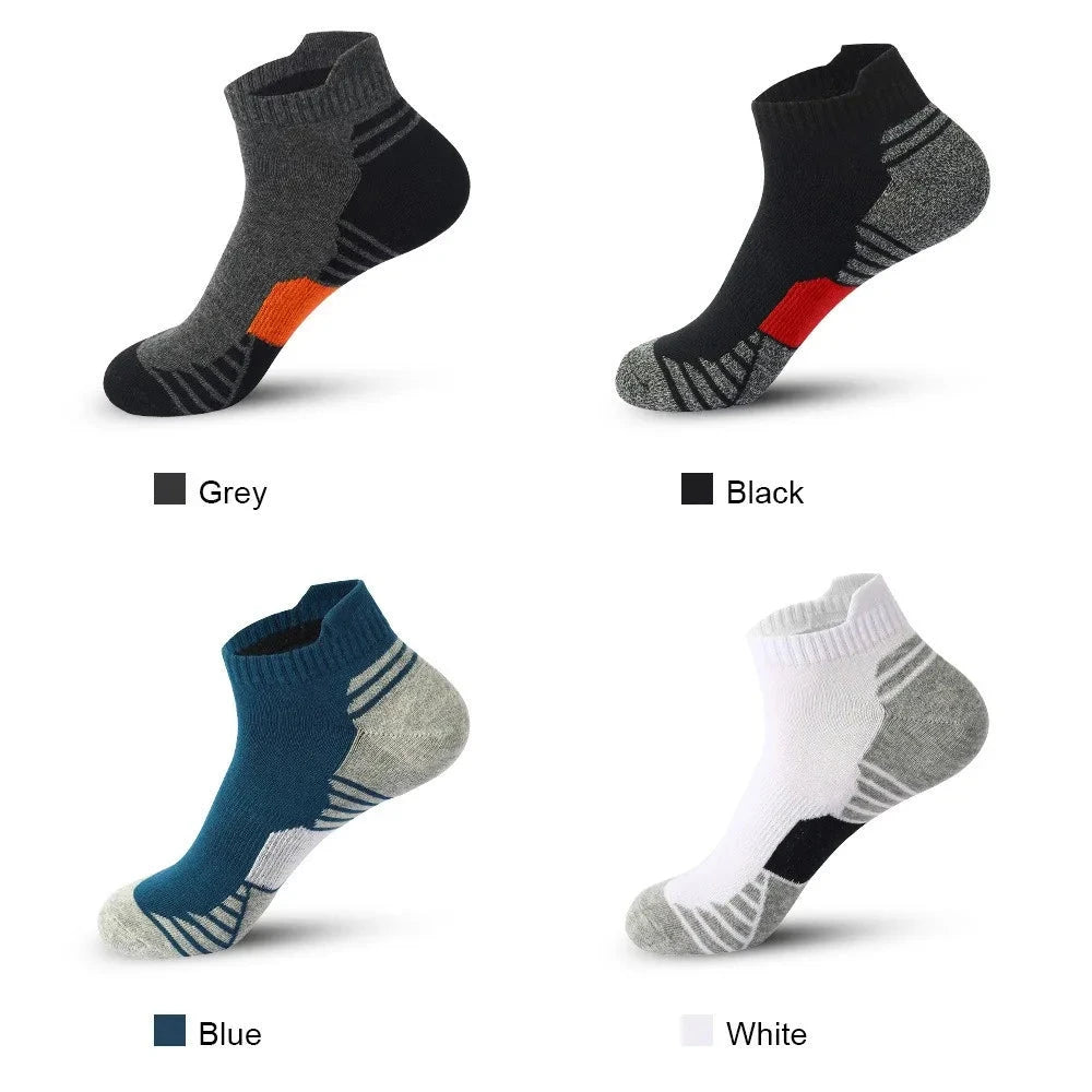5 Pairs Men's Four Season Cotton Breathable Sports Socks Set Male Sport Ankle Socks Basketball Running Socks For Men GlowCart