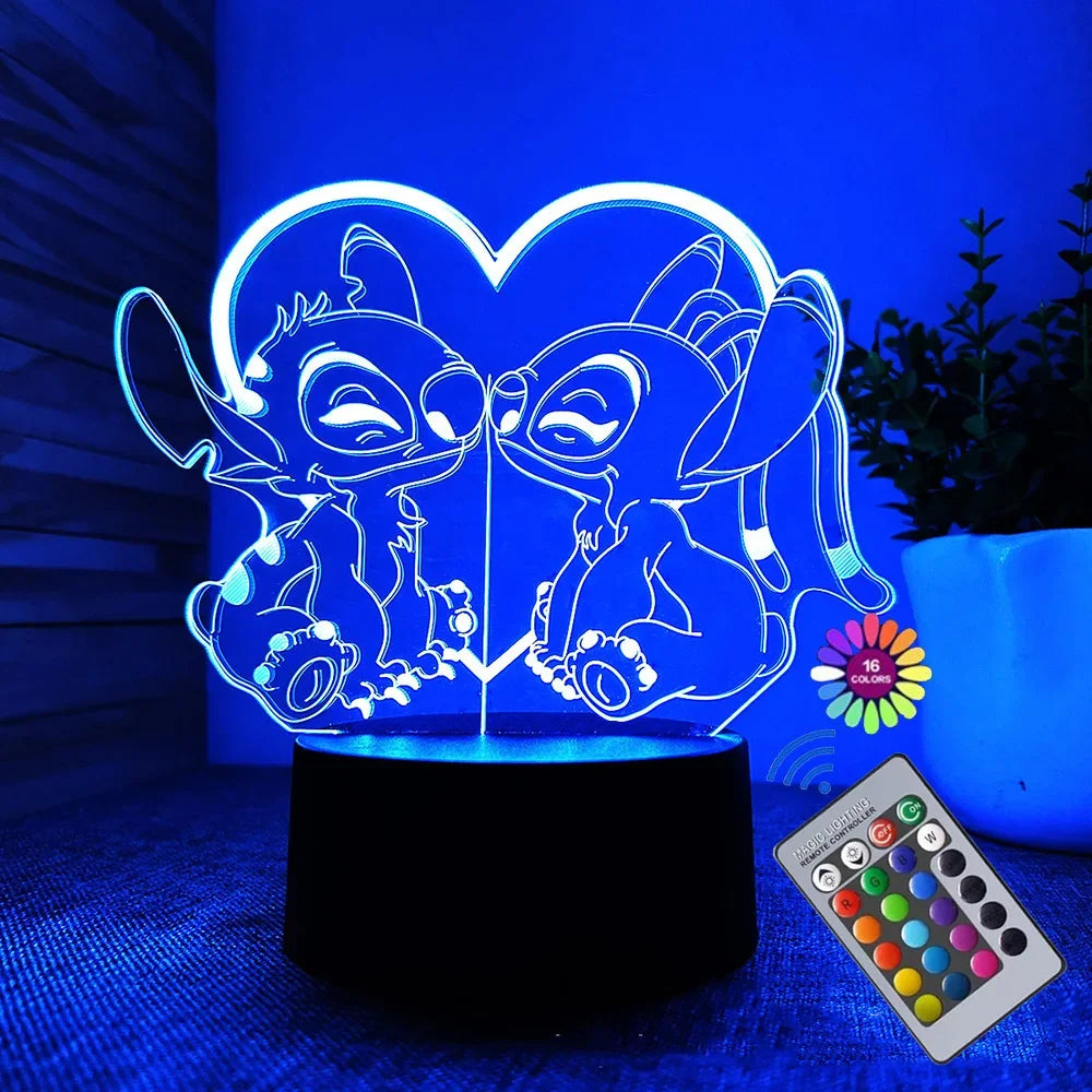 3D Illusion Stitch Night Light with Remote Control and Smart