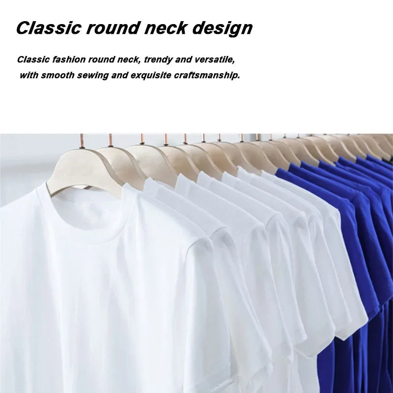 Men's T-shirt High Quality 100% Cotton T Shirt Printing Streetwear Summer Casual Cool Loose O-neck Men T-shirt Male Tops GlowCart