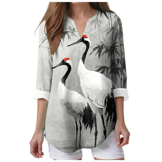 Womens Raglan Shirts 3/4 Sleeve Women Summer Light Shirt V GlowCart