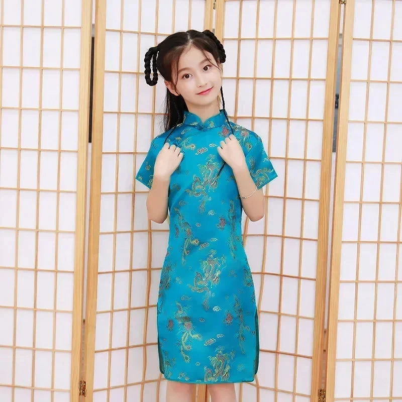 Summer Modern Cheongsam Children Girls Dresses Baby Fashion GlowCart