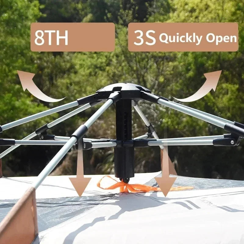 Fully Automatic Camping Tent 4-5 Person Quickly Open Outdoor GlowCart