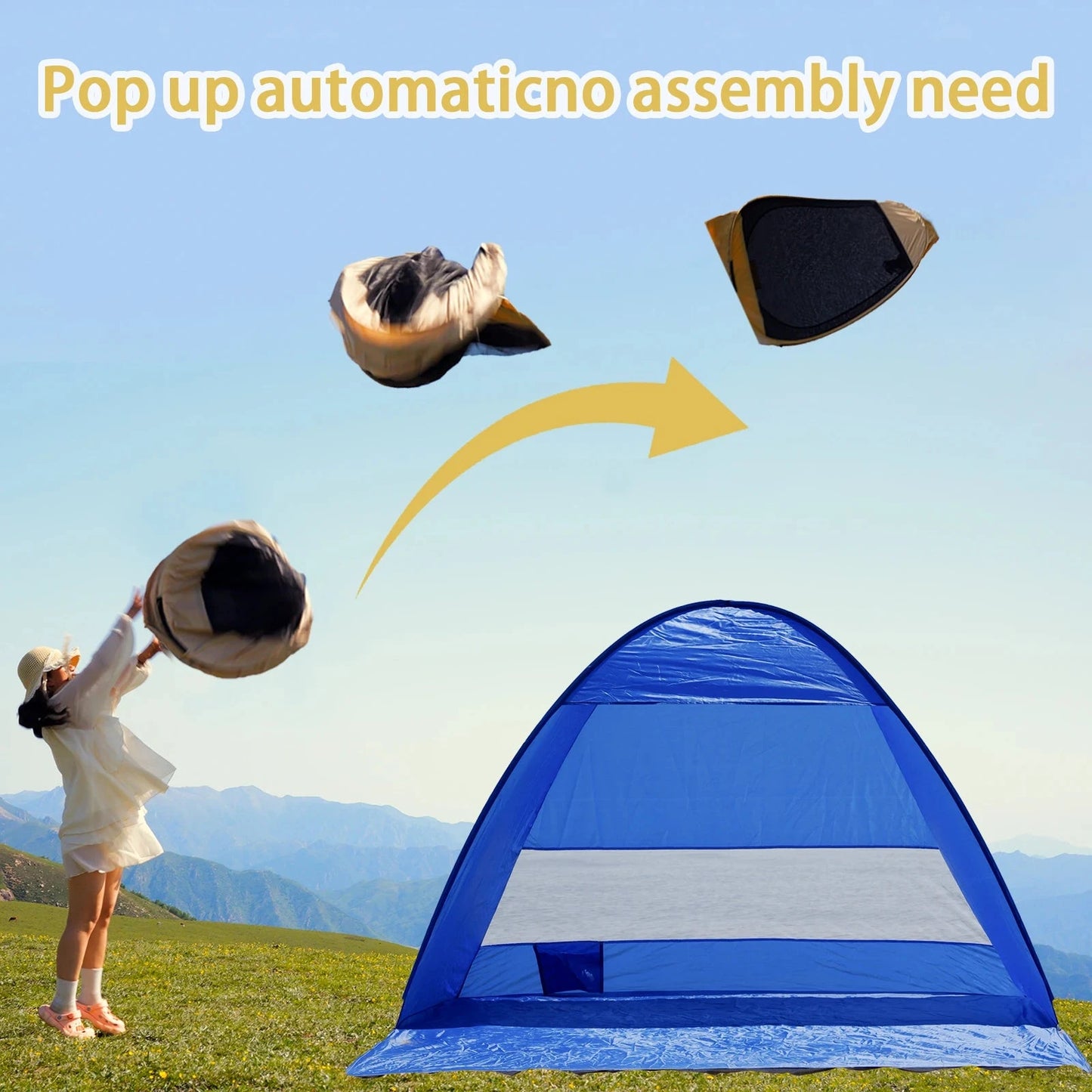 Pop-up beach tent,with handbag - compact folding design, GlowCart