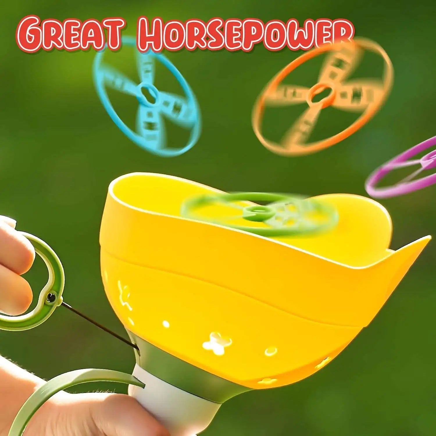 Wind-up Ejection Flying Saucer Toy Kids Outdoor Toy GlowCart