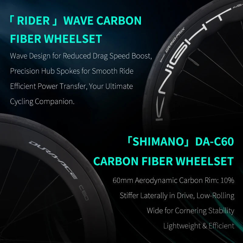 SAVA NEW Blade SLR7 C60 Carbon Fiber Road Bike, 700C Adult DI2 Bike, with SHIMANO 105 Di2 R7170 Components, Full Carbon Racing GlowCart