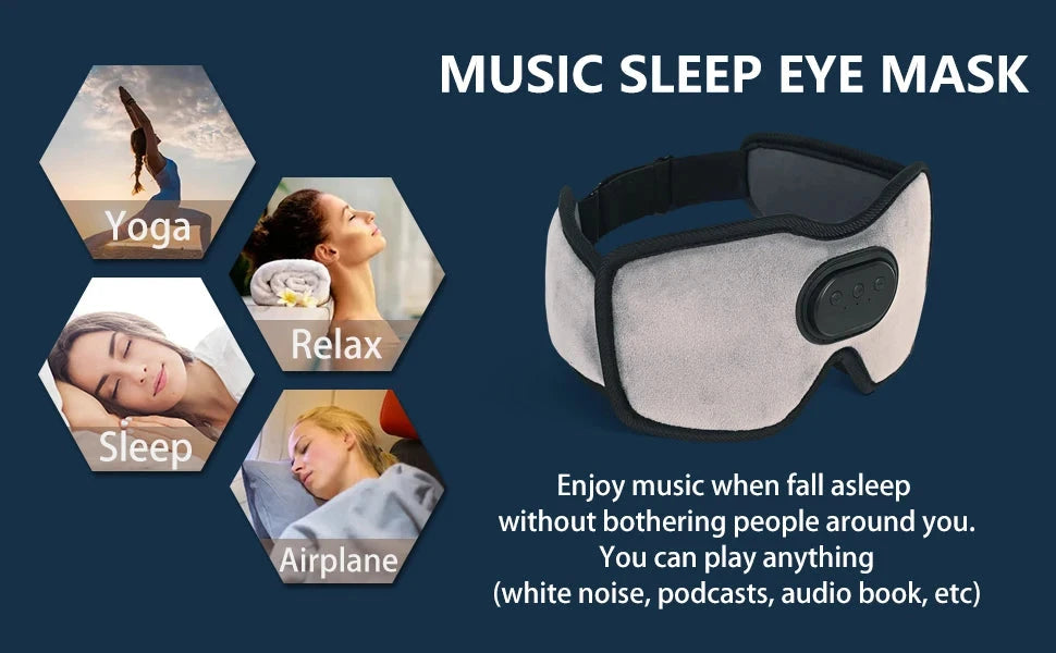Bluetooth Eyemask, Wireless Bluetooth Headphones Sleep GlowCart