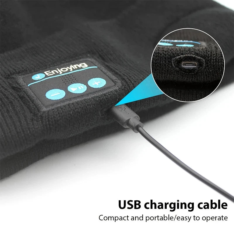 Winter Sports Bluetooth Hat Warm Beanie Music Wireless GlowCart