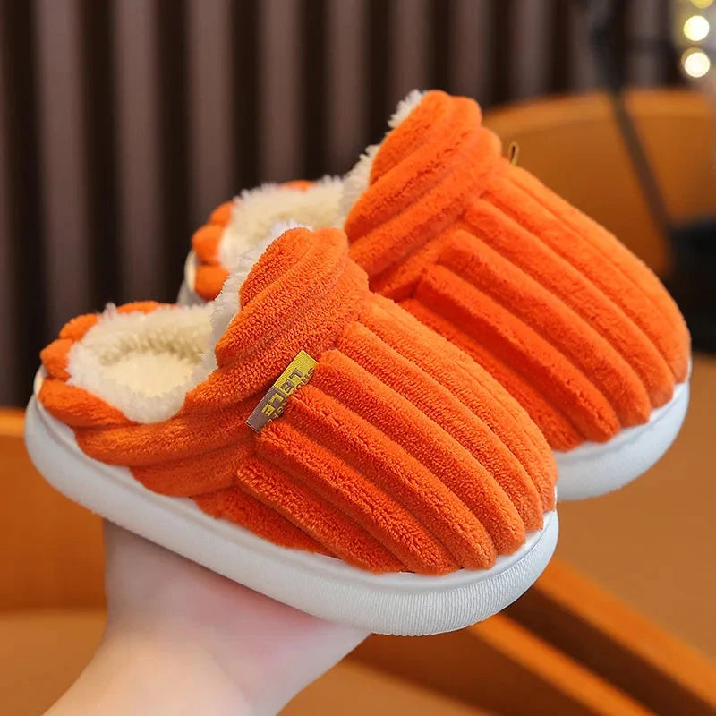 Smile Pop Winter Children's Cotton Slippers For Boys And Girls Non-slip Warm Slippers Children's Plush Home Baby Cotton Slippers GlowCart