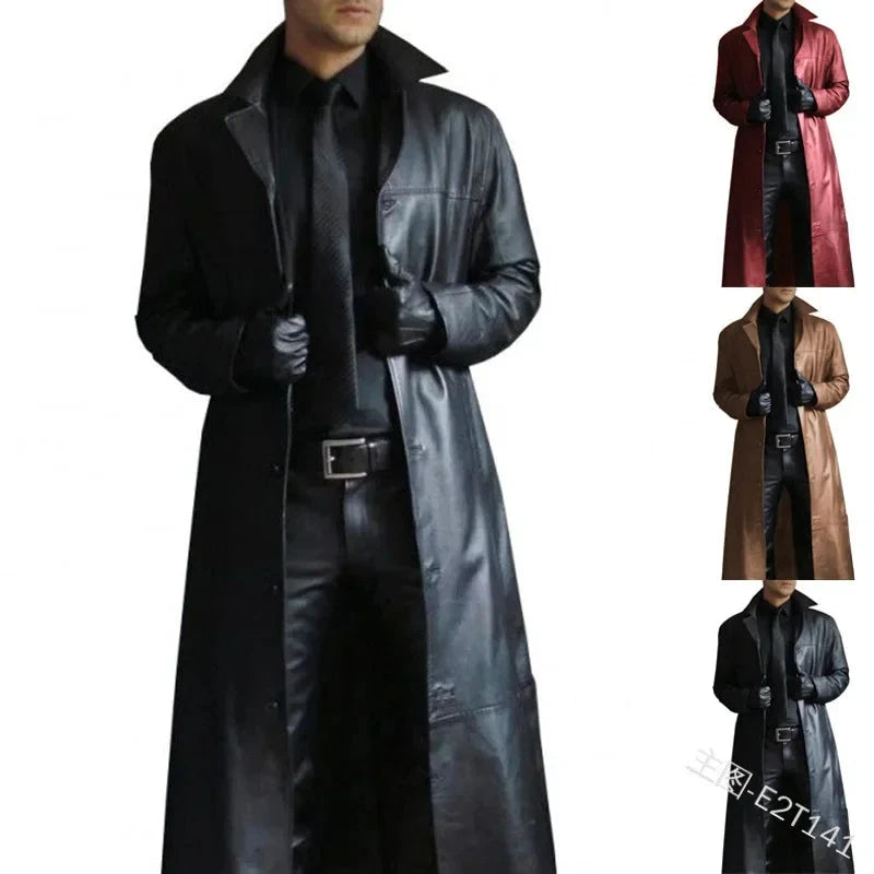 PU Leather Coat Men Jacket Spring Fall Winter Top Slim GlowCart
