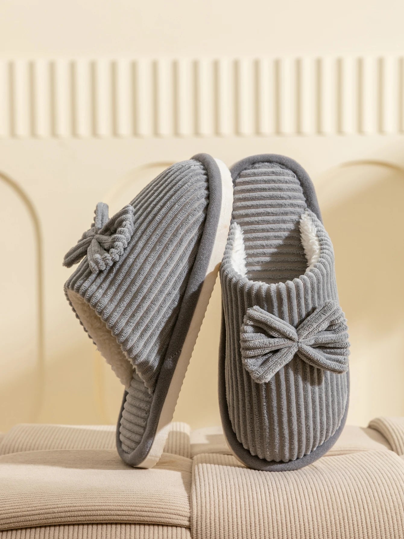 Fashion Women's Bow Slippers Fall/Winter Indoor Bedroom