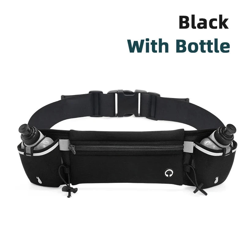 Marathon Trail Running Waist Pack For Phone Water Bottle Sports Fanny Pack Fitness Dual Pocket Running Belt Waist Bag Men Women GlowCart