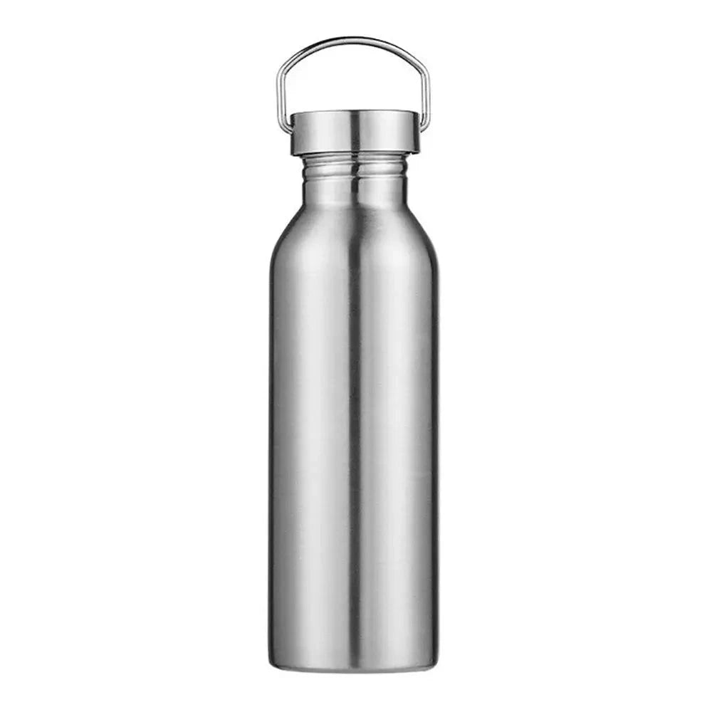 Simple Single Walled Water Bottle Leak-Proof Stainless Steel Bicycle Water Bottles Bamboo Lid Metal Flask Portable Sports Kettle GlowCart