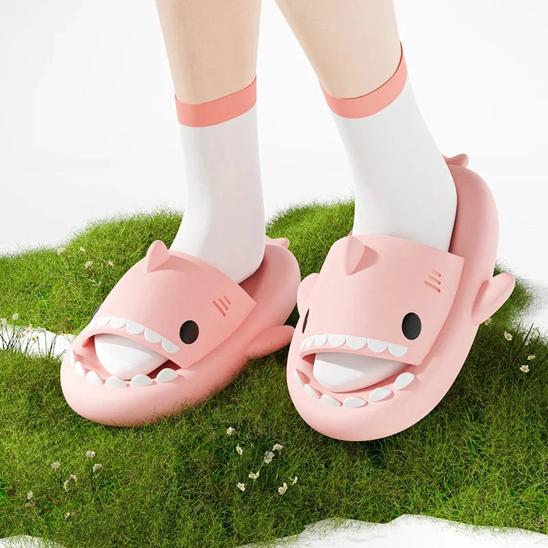 Women's Slippers Cute Cartoon Shark Men Slides Anti Slip GlowCart