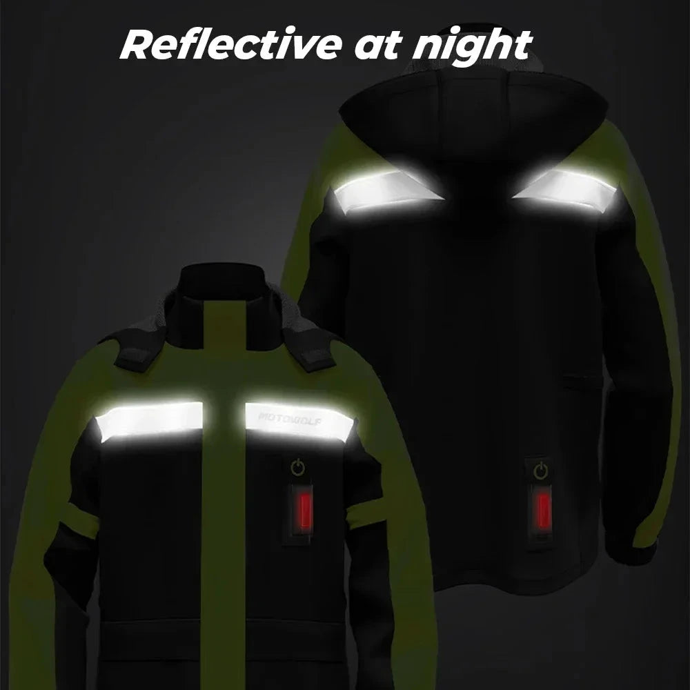 Raincoat Suit LED Alert Waterproof Cap Rain Jacket Pants GlowCart