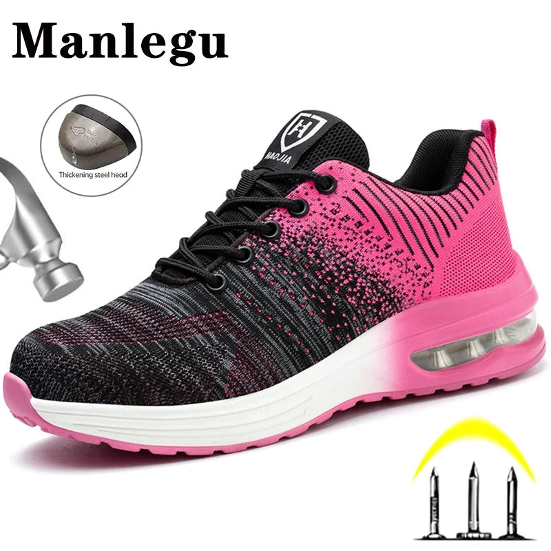 Lightweight Safety Shoes Women Men Air Cushion Work Sneakers GlowCart