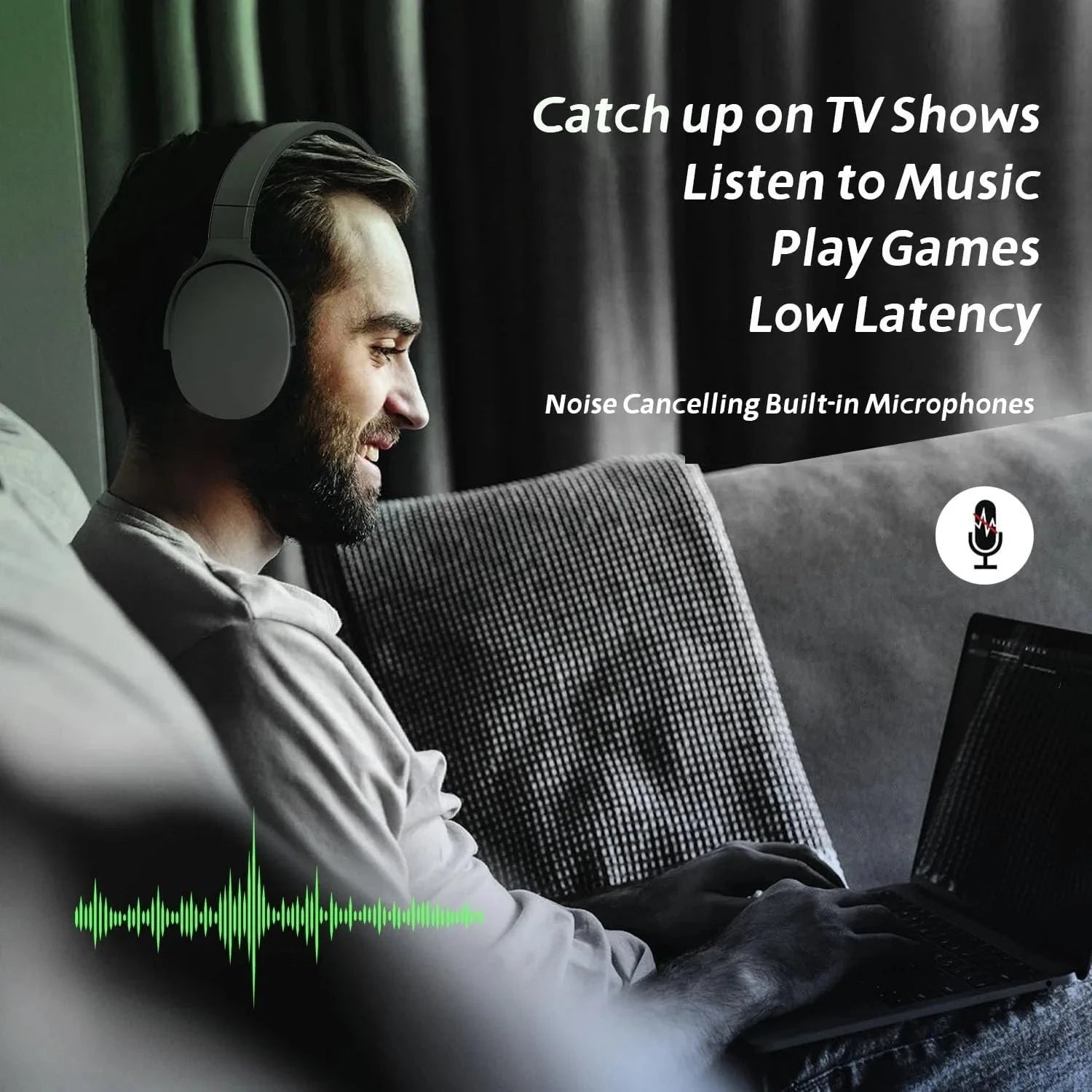 NEWMSNR 9D Surround Sound Wireless Bluetooth Headphones Over GlowCart