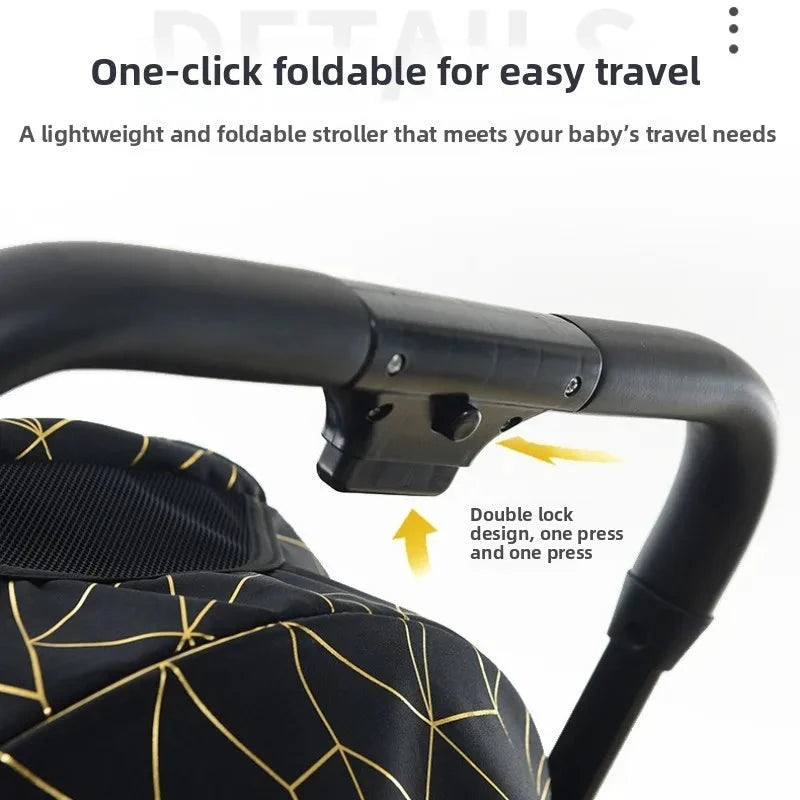 Twin Baby Stroller High View Detachable Stroller Foldable and Lightweight Stroller with Sitting and Lying Function GlowCart