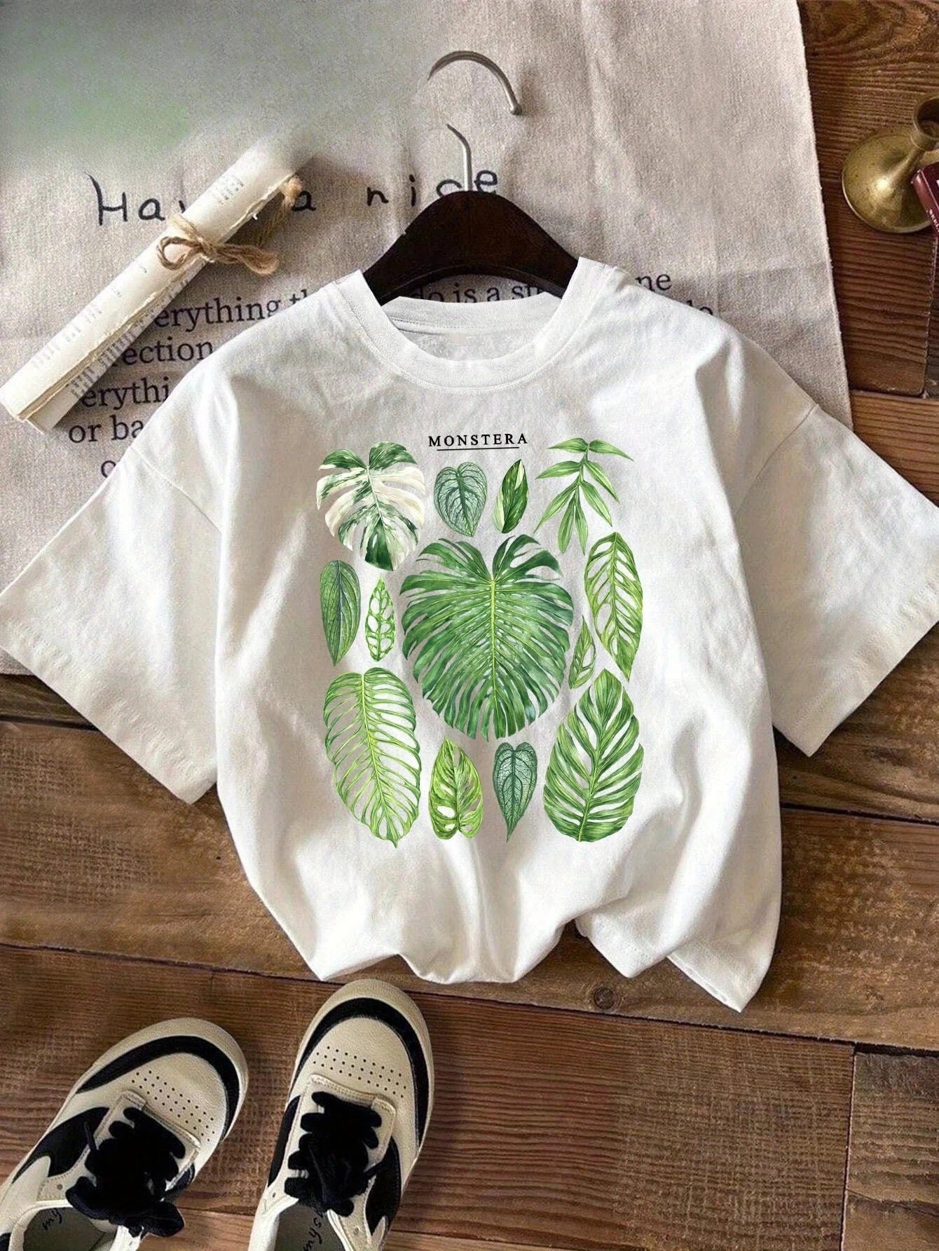 Women's Short Sleeve Crew Neck T-Shirt Monstera Philodendron GlowCart