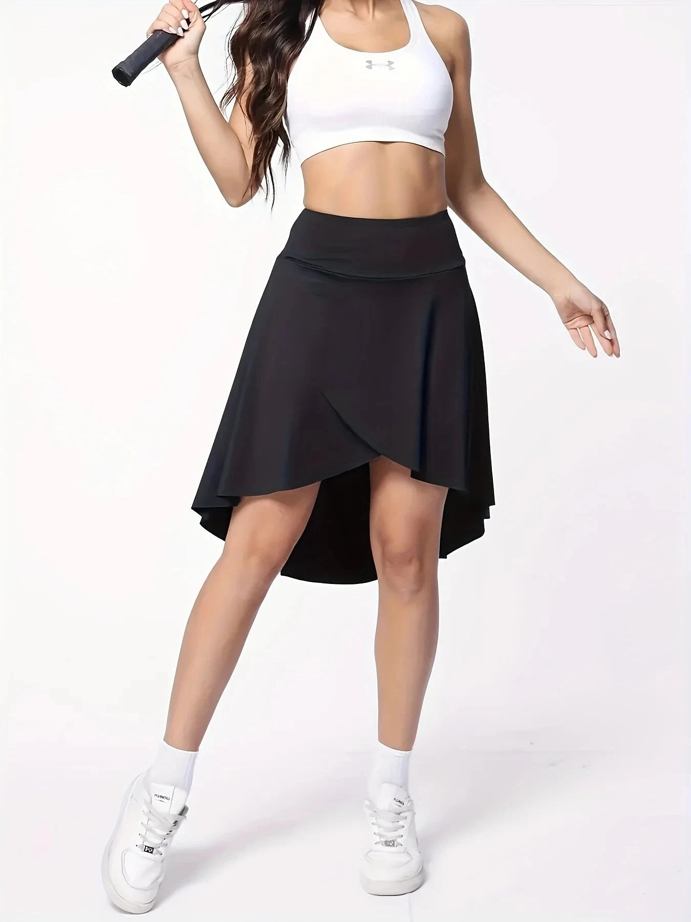 Women's summer high waisted long sports short skirt with GlowCart