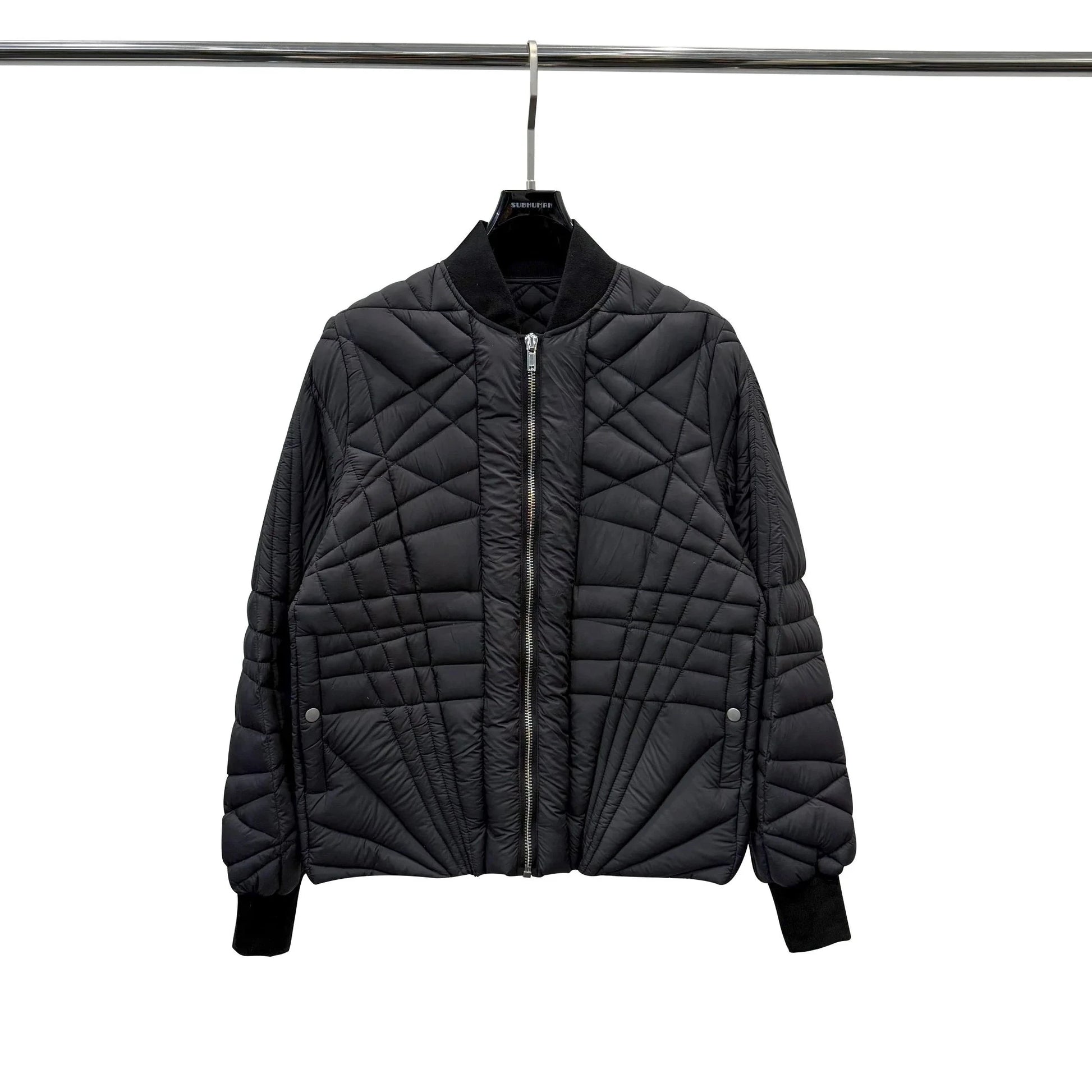 Men and women Thin Quilted Bomber Jacket Stitching Design GlowCart