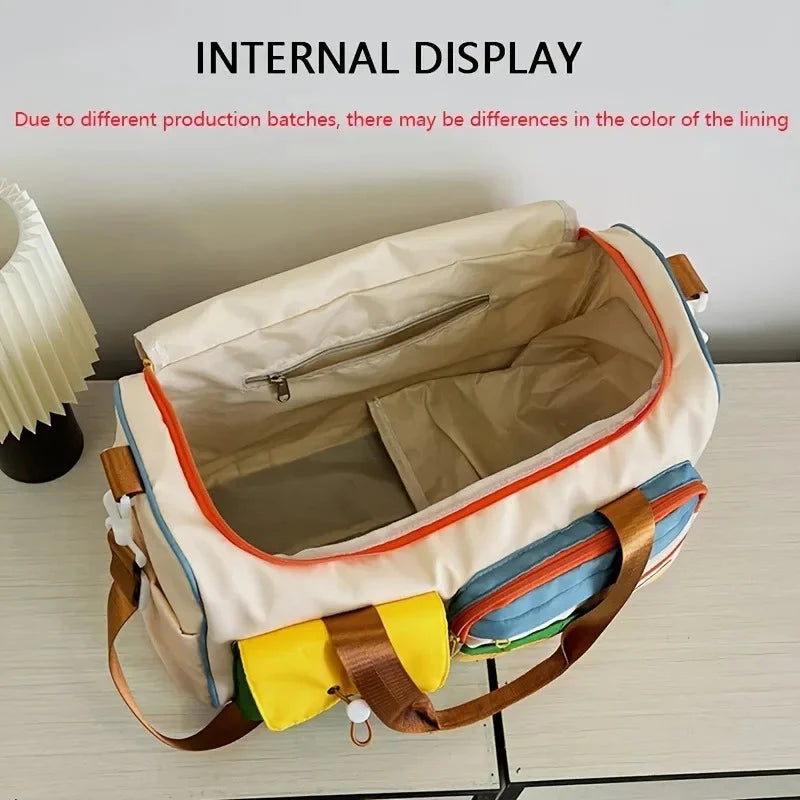 Large Capacity Oxford Fabric Gym Duffel Bag with Shoe GlowCart