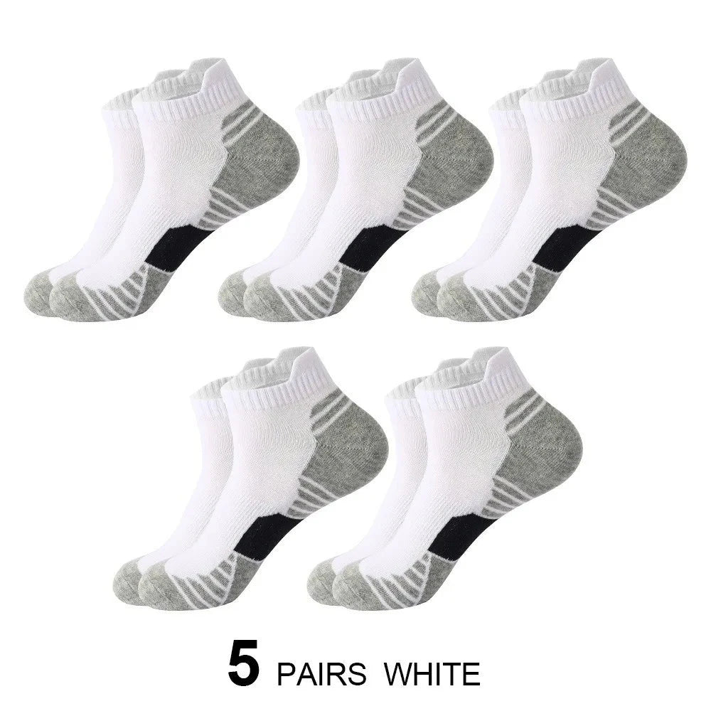 5 Pairs Men's Four Season Cotton Breathable Sports Socks Set Male Sport Ankle Socks Basketball Running Socks For Men GlowCart