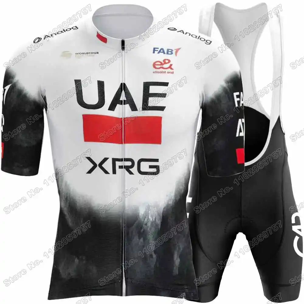 2025 Yellow Pink UAE Team Cycling Jersey Set Slovenia Tadej Pogacar Cycling Clothing Men France TDF Road Bike Suit Bib Shorts GlowCart