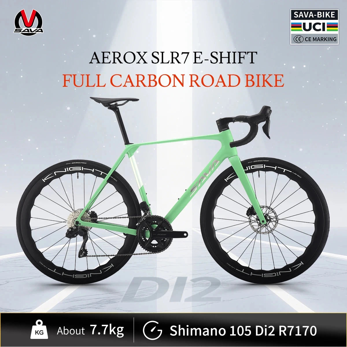 SAVA AEROX Racing Road Bike Full Carbon Fiber Electronic Shift Road Bike Ultra-lightweight 7.7 kg GlowCart