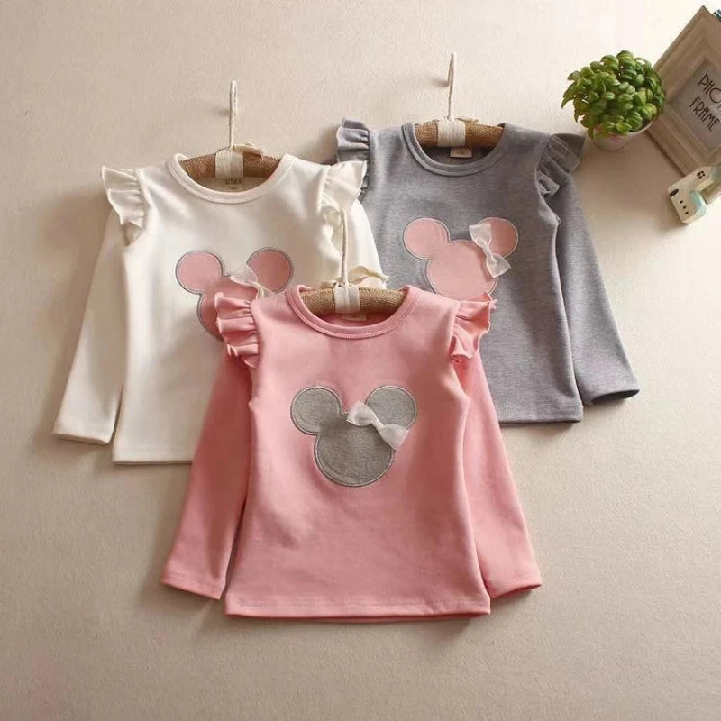 Fashion Baby Kid Long Sleeve Cat Shirt Tops Clothes Girls Blouse Spring and Summer Autumn Cartoon Kids T-shirt GlowCart