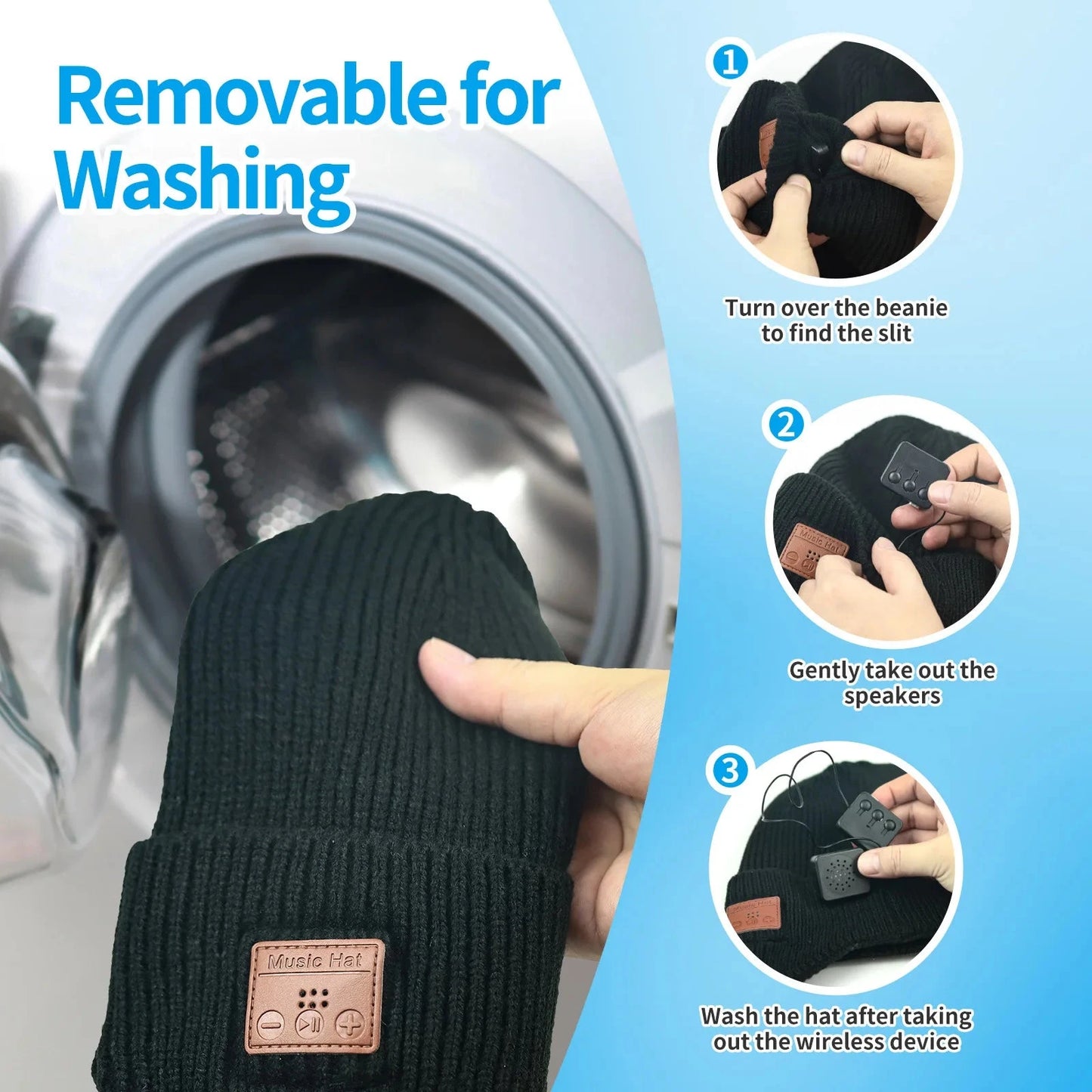 Wireless Bluetooth Earphone Hat Headset Rechargeable With GlowCart