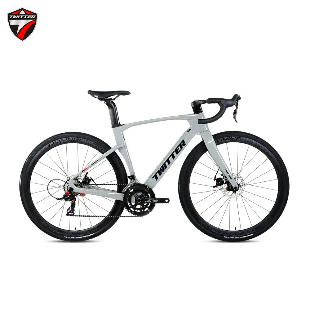 TWITTER Holographic color Gravel V3 RS-24Speed Off-road grade T900 carbon fiber bycicle 700*40C hydraulic disc brake gravel bike GlowCart