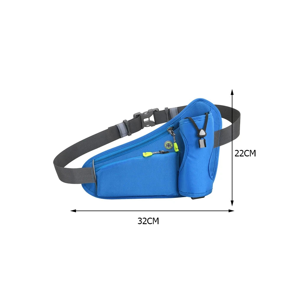 Sport Waist Pack Large Capacity Hydration Belt Pack Multifunction Water Bottle Holder Bag Waterproof for Running Cycling GlowCart