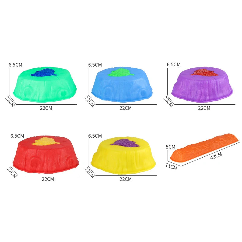 Kids LED Lights Stepping Stone Preschool Skills Sport Toy Toddler Sensory Integration Equipment  Activity Social Outdoor Game GlowCart