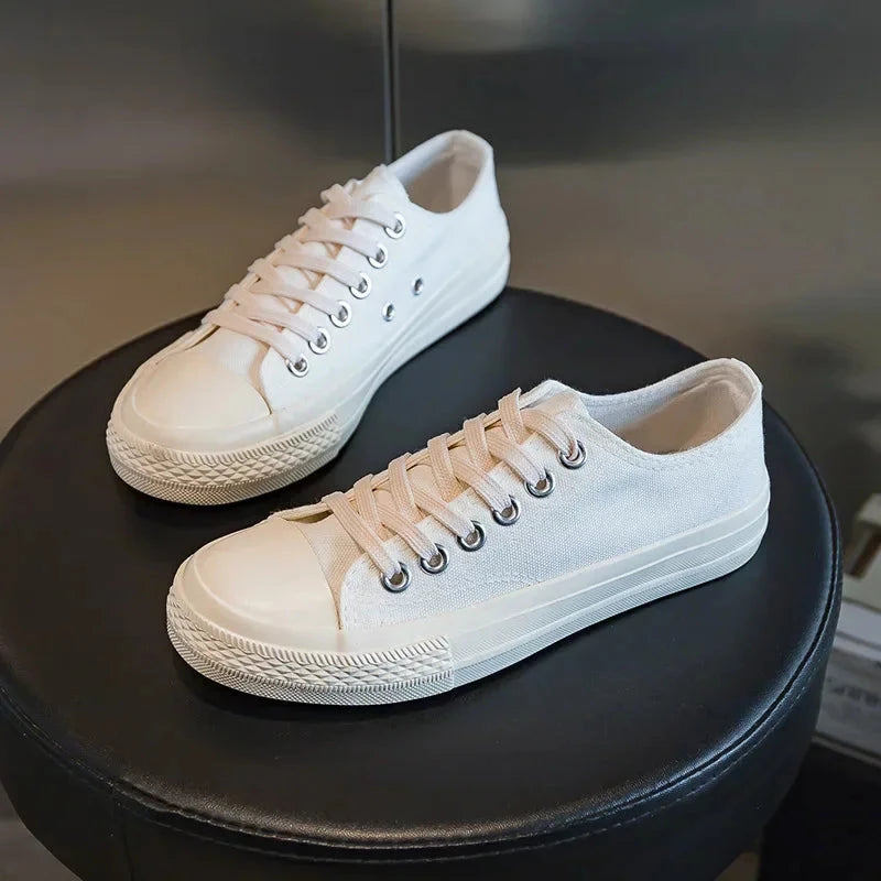 Solid Color Canvas Shoes Sewing Thread Unisex Anti Slip Breathable Comfort Casual Shoes Outdoor Simple Style Soft Sole Fashion GlowCart