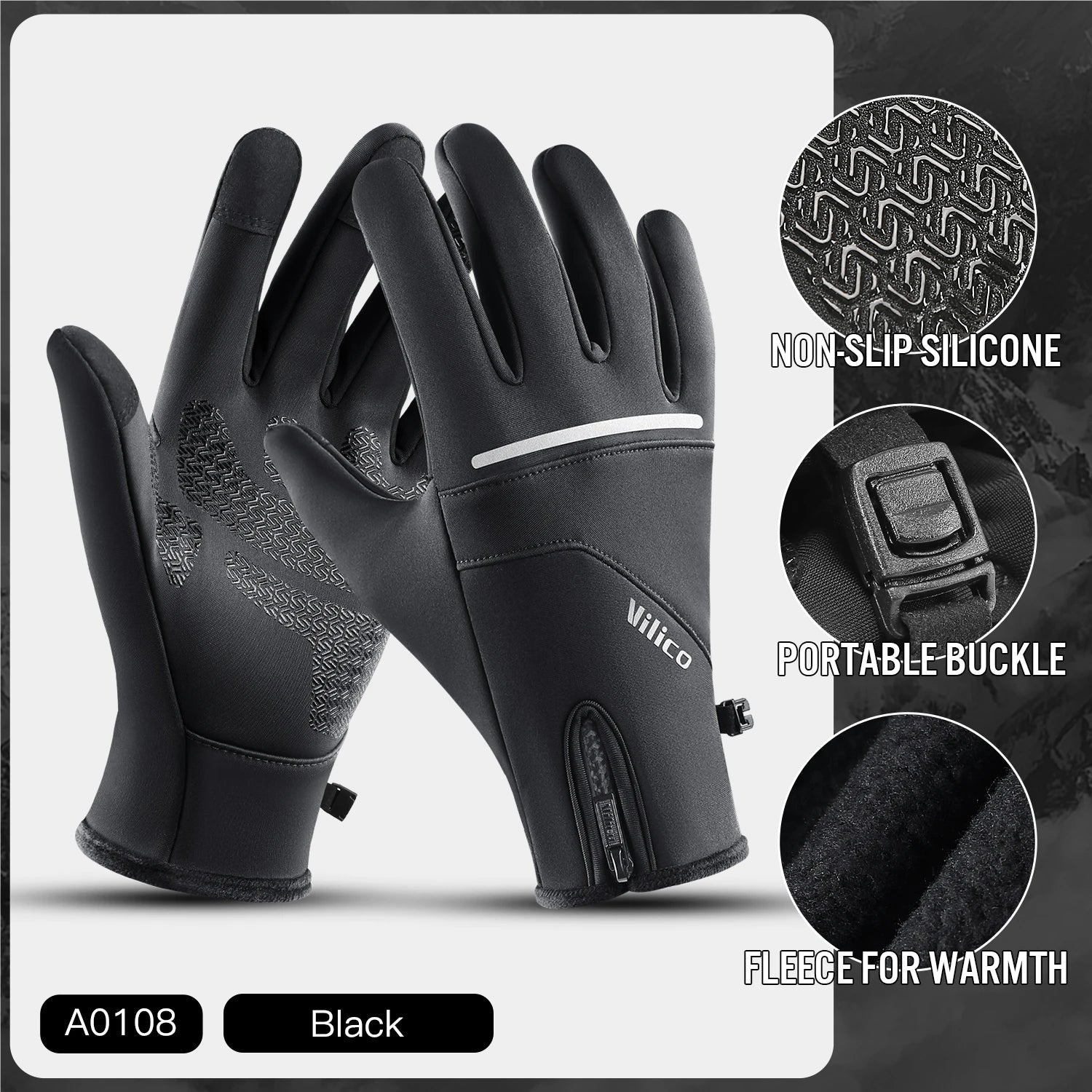 Winter Gloves Men Cycling Bike Women Thermal Fleece Cold Wind Waterproof Touch Screen Bicycle Warm Outdoor Running Skiing Mitten GlowCart