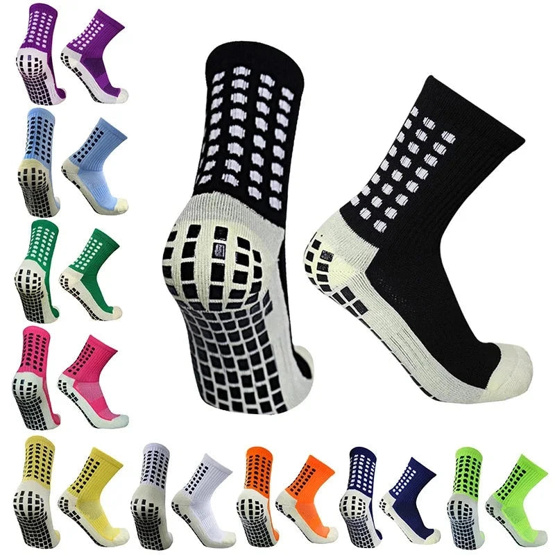 Anti-slip Football Socks Non-slip Soccer Basketball Tennis Outdoor Sport Socks Grip Cycling Riding Men Socks GlowCart