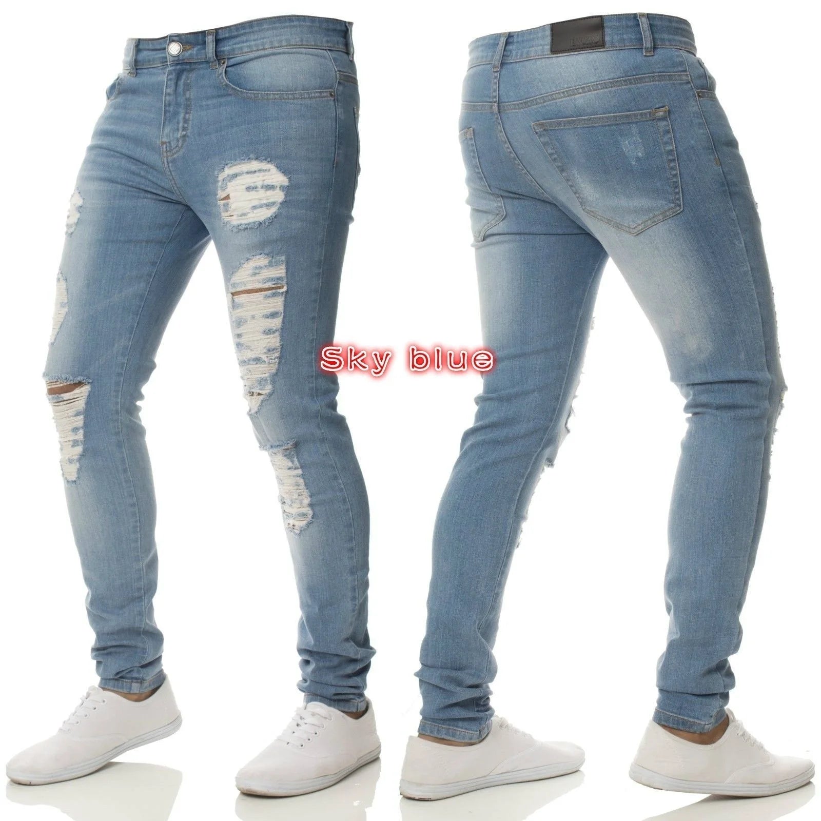 2024 Men Jeans Solid Pockets Stretch Denim Straight Pants Spring Summer Business Casual Trousers Daily Streetwear Men's Clothing GlowCart