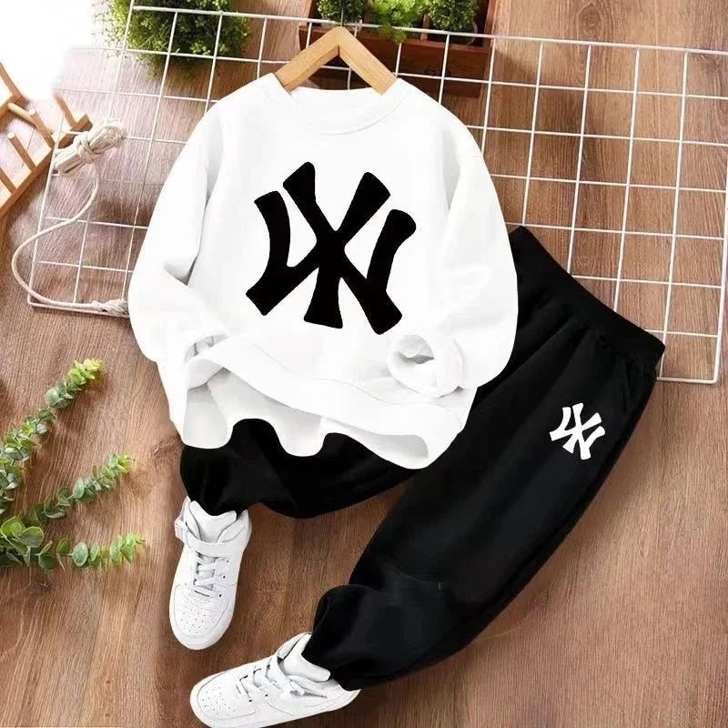 Spring Baby Boy Clothes Set Kid Letter Printed Sweatshirts Pullover Top and Pants 2pcs Suit Children Girls Fashion Tracksuits GlowCart