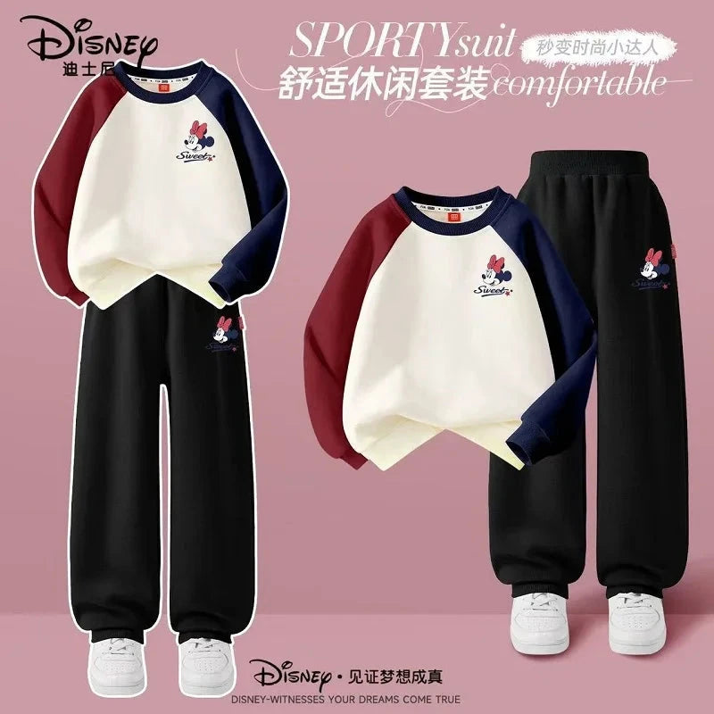 Autumn Baby Girls Boys Clothes Set Children Disney Mickey Printing Sweatshirt Top and Pants Bottom 2Pieces Suit Cotton Tracksuit GlowCart
