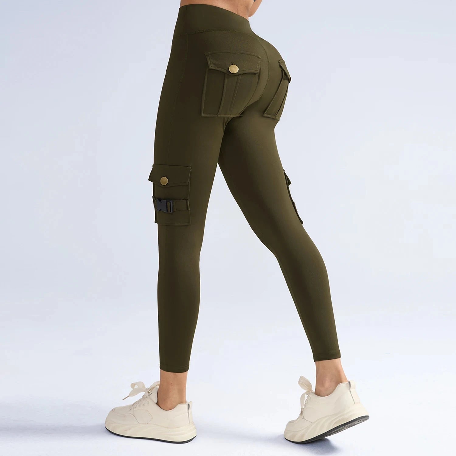 Women Workout Tight Leggings with Pockets Hidden Scrunch GlowCart