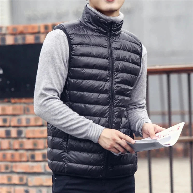 New Autumn Winter Men Ultra Light Duck Down Vest Jacket Men GlowCart