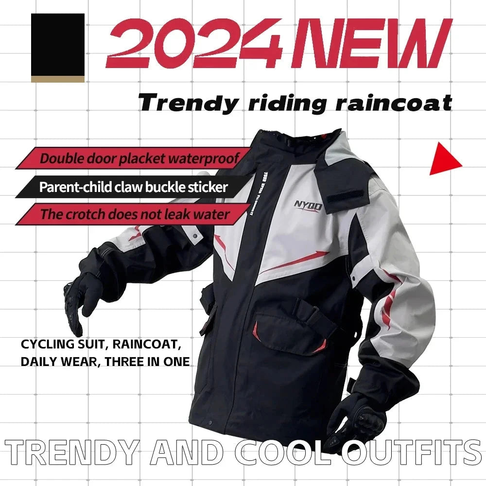 Motorcycle Raincoat Suit Rainstorm Prevention Jacket Pants GlowCart