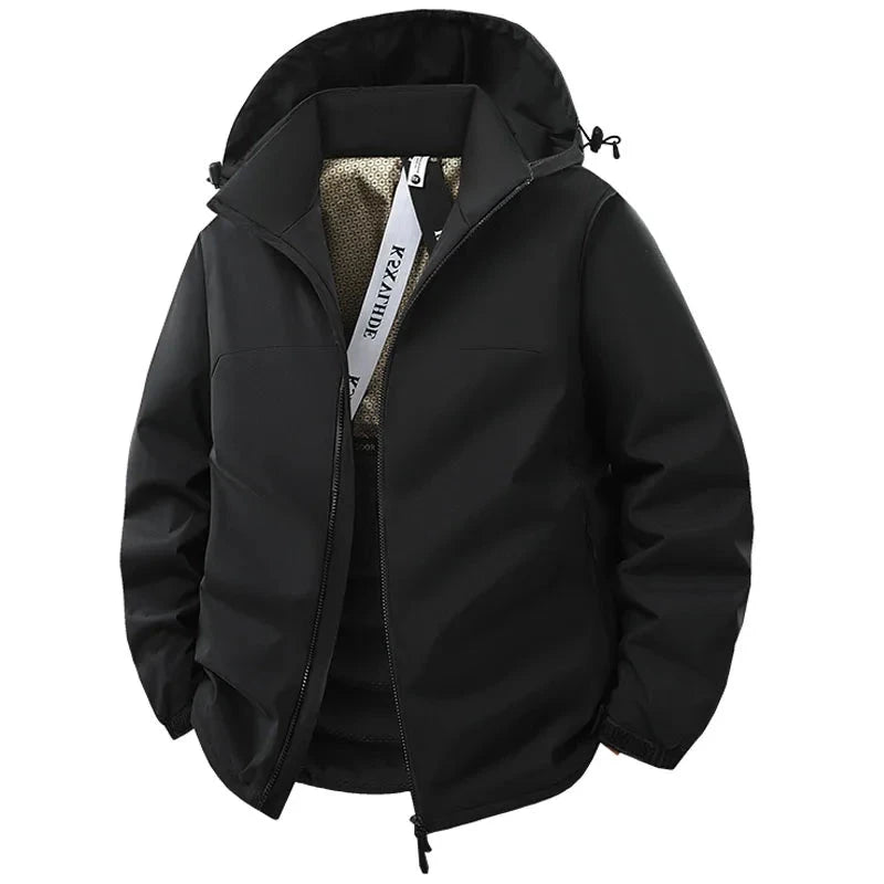 Jacket Mens Spring autumn New men jacket Solid color hooded GlowCart